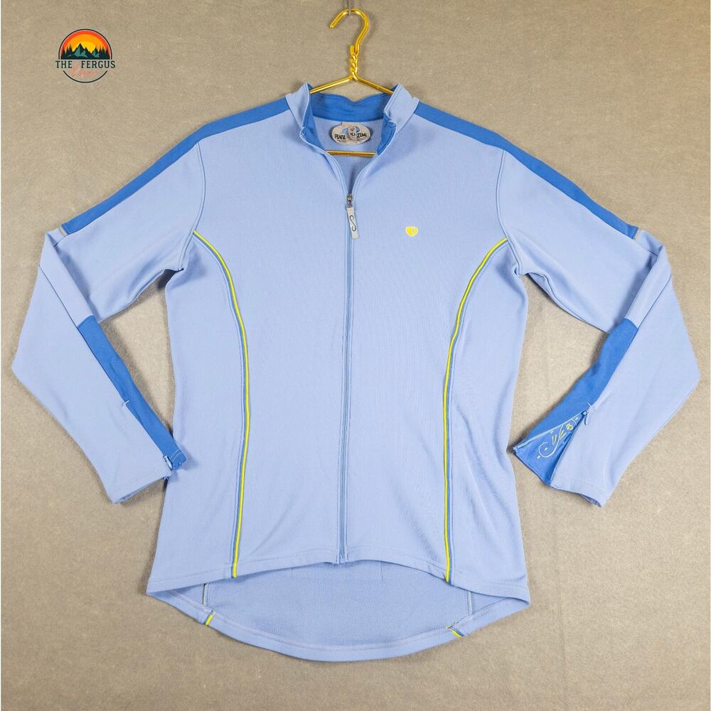 Pearl iZumi Cycling Jacket Blue Long Sleeve Full-Zip Back Pockets Women's Size L